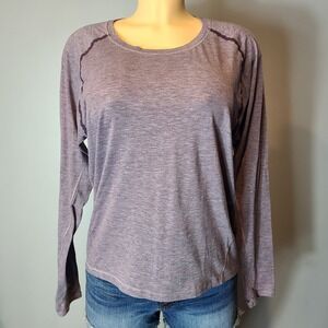 Lululemon Stop Drop & Squat Shirt Comfy Slouchy Heathered Black Currant Size 6